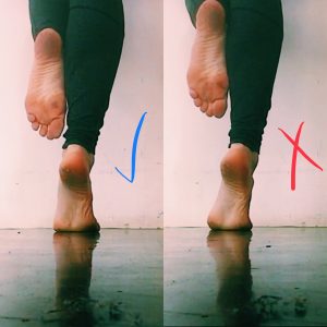 Good alignment vs. Supination in a parallel relevé.